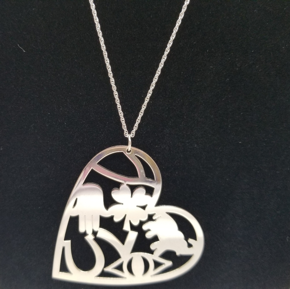Jennifer Zeuner Good Luck Heart Necklace- Sterling Silver